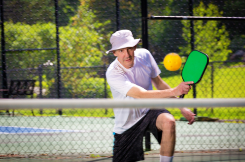 pickleball on tennis court